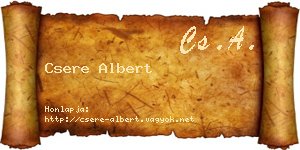 Csere Albert névjegykártya