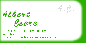 albert csere business card